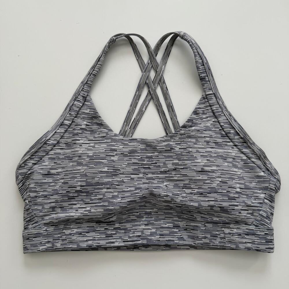 ZYIA Active strappy back sport bra gray spacedye
